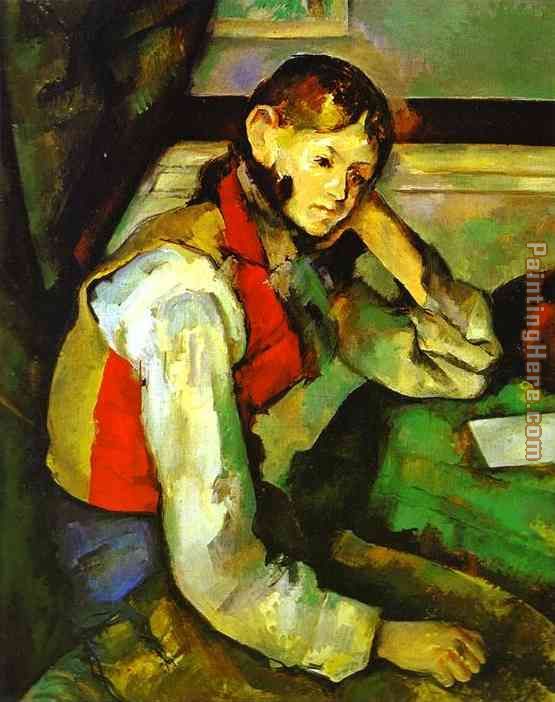 Boy in a Red Waistcoat painting - Paul Cezanne Boy in a Red Waistcoat art painting